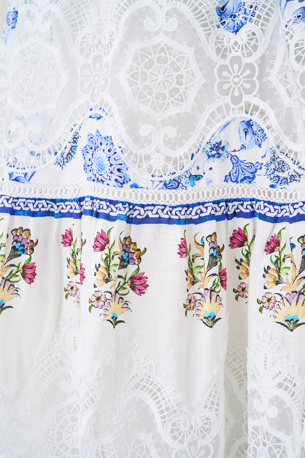 HIGH WAISTED TIERED MIDI SKIRT ALL ABOUT THAT LACE