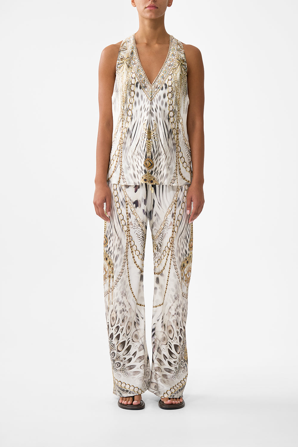 V-NECK TOP WITH KNOT BACK LADY LIONHEART