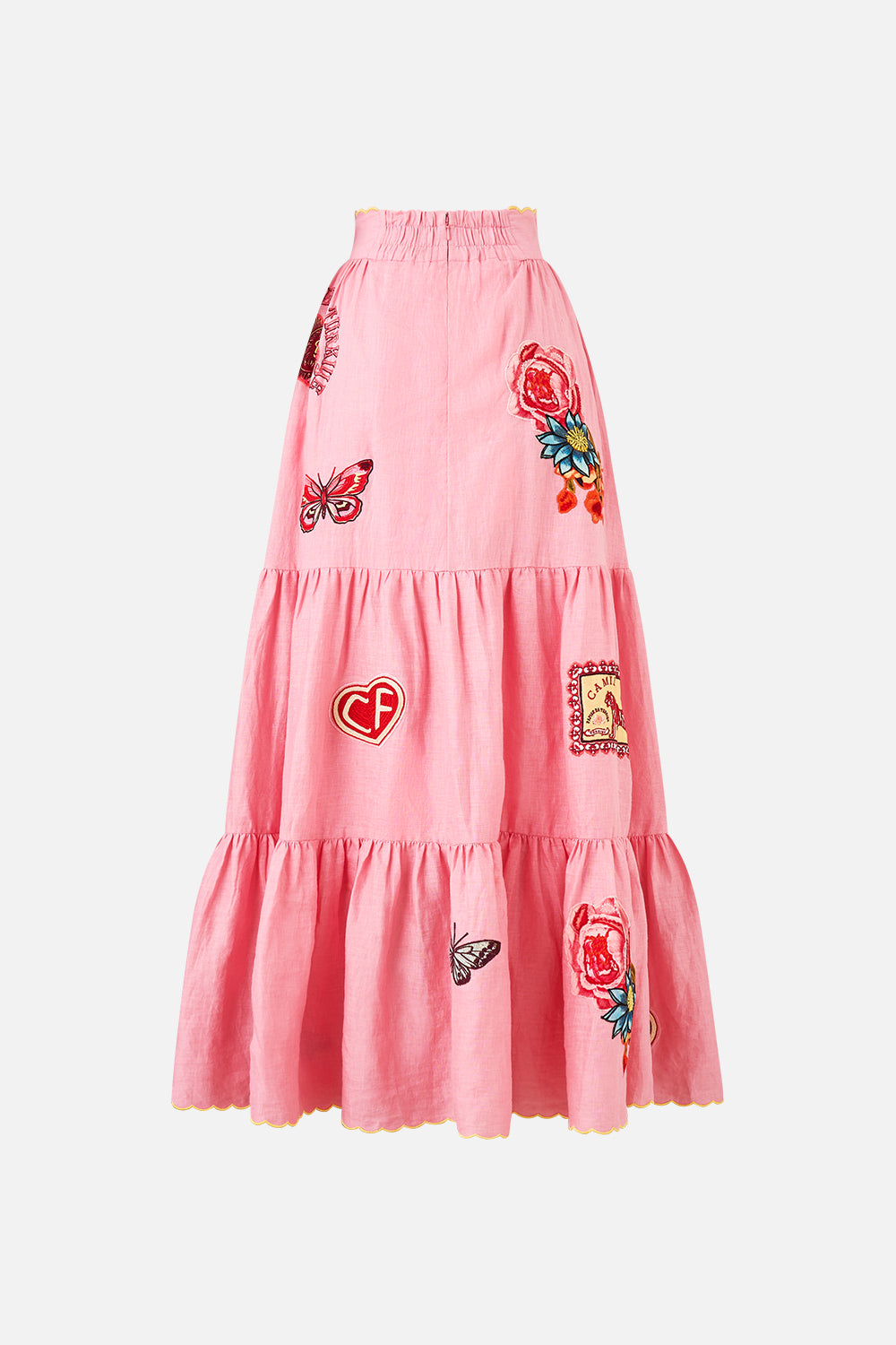 LONG HIGH WAISTED TIERED SKIRT COLLAGE KINGDOM