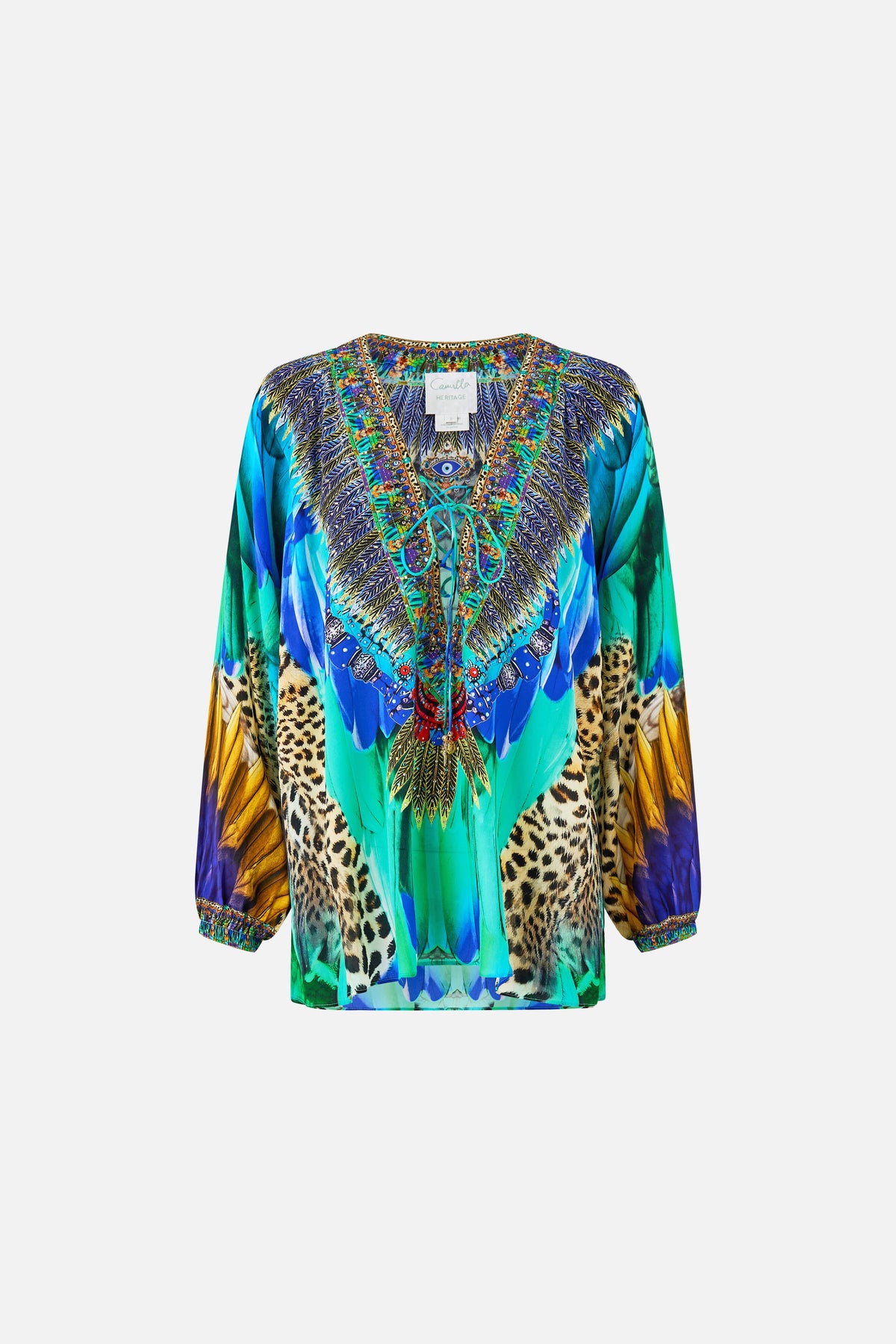 LACE UP BLOUSE JUNGLE FLIGHT