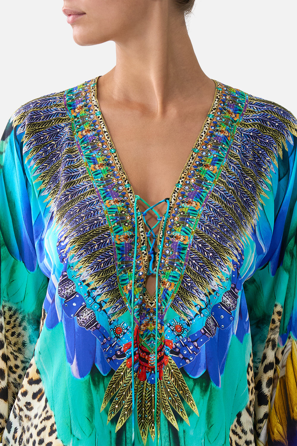 LACE UP BLOUSE JUNGLE FLIGHT