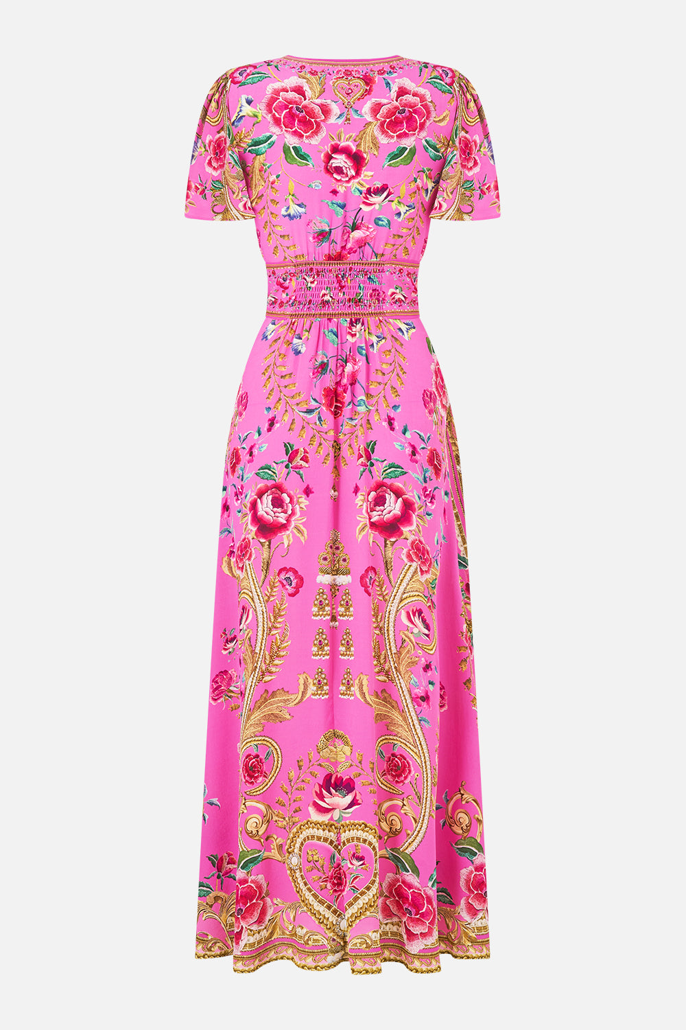 V-NECK TIE FRONT MIDI DRESS MATADORA FLORA