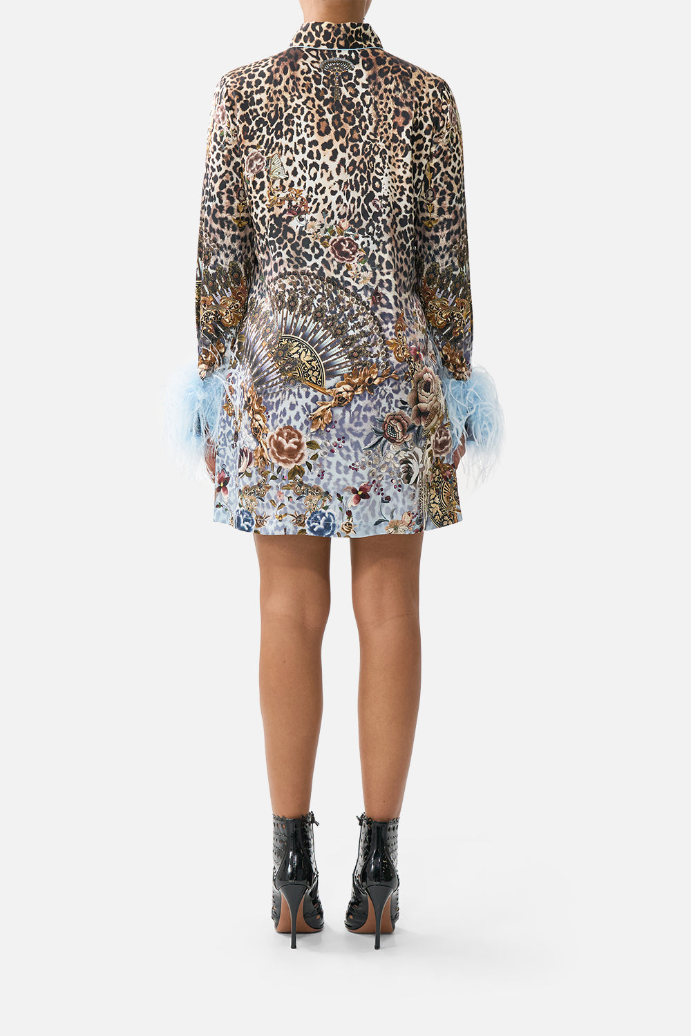 MINI SHIRT DRESS WITH FEATHERS FIESTA, SIESTA, REPEAT