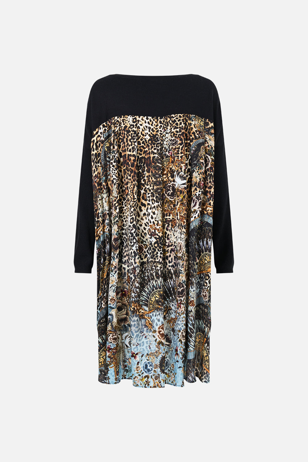 KNIT JUMPER WITH PLEATED SILK BACK FIESTA, SIESTA, REPEAT