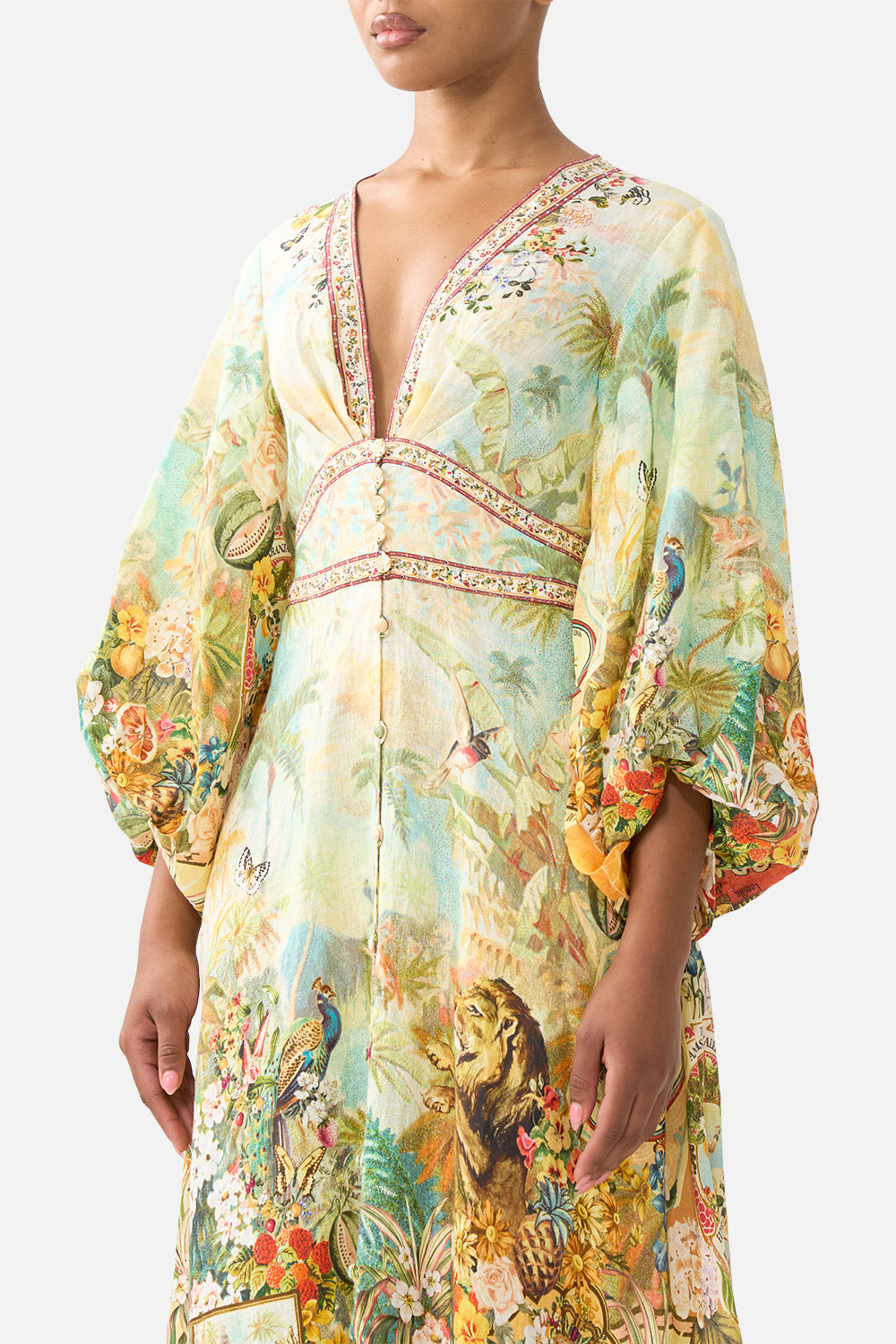 SHAPED WAISTBAND MIDI DRESS VA VA VINTAGE