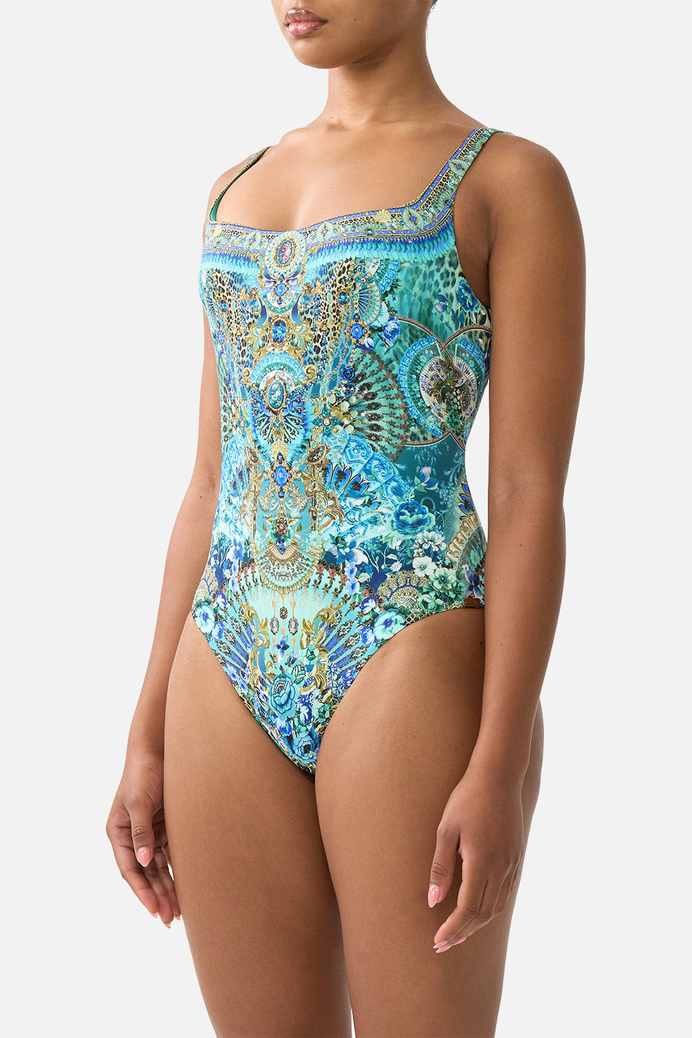 UNDERWIRE SQUARE NECK ONE PIECE W SCOOP BACK FLAMENCO EUPHORIA