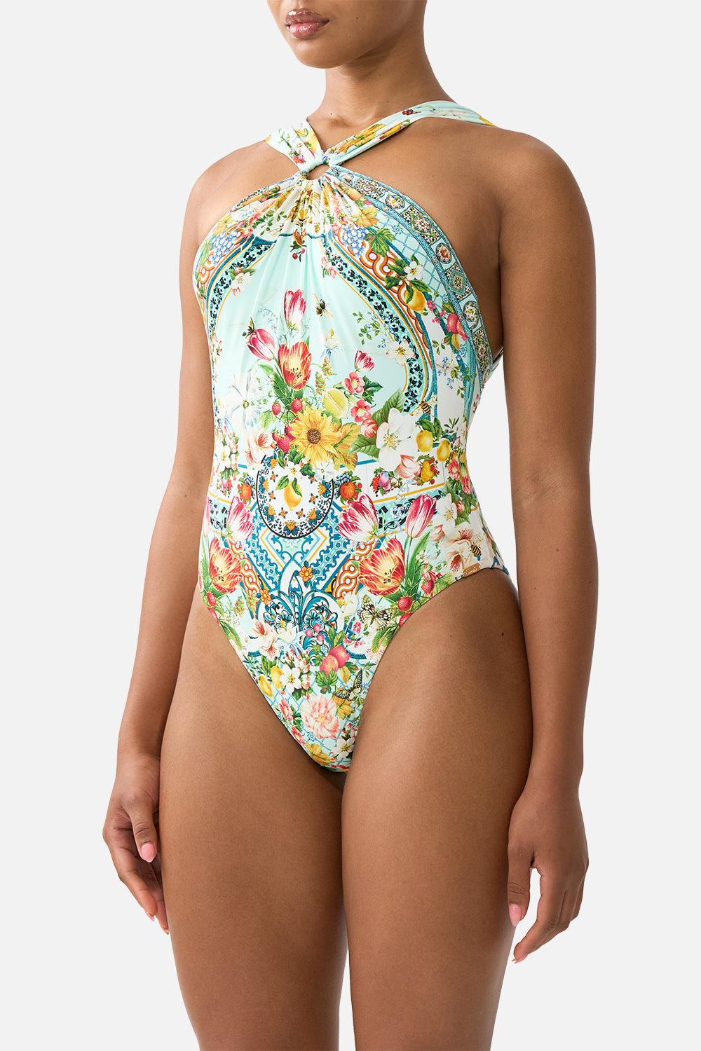DIAMOND NECK THICK STRAP ONE PIECE W RINGS MAGIC OF THE MERCADO