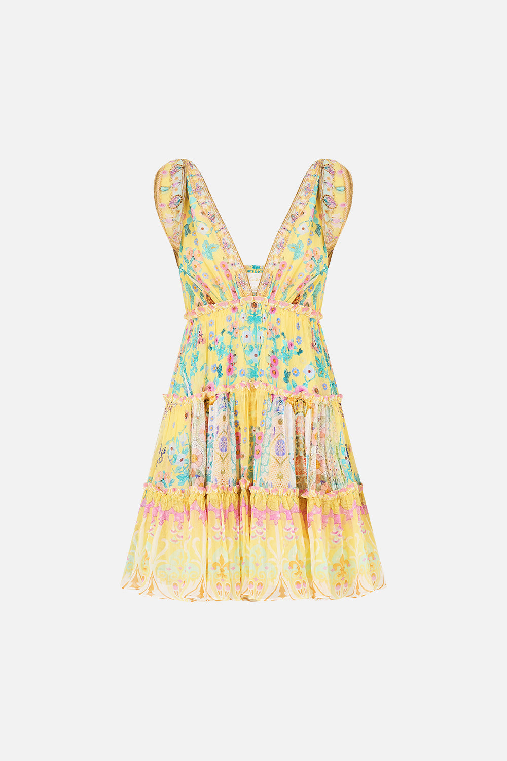 TIERED SHORT DRESS WITH SHOULDER TIES BARCELONA BEBÉ