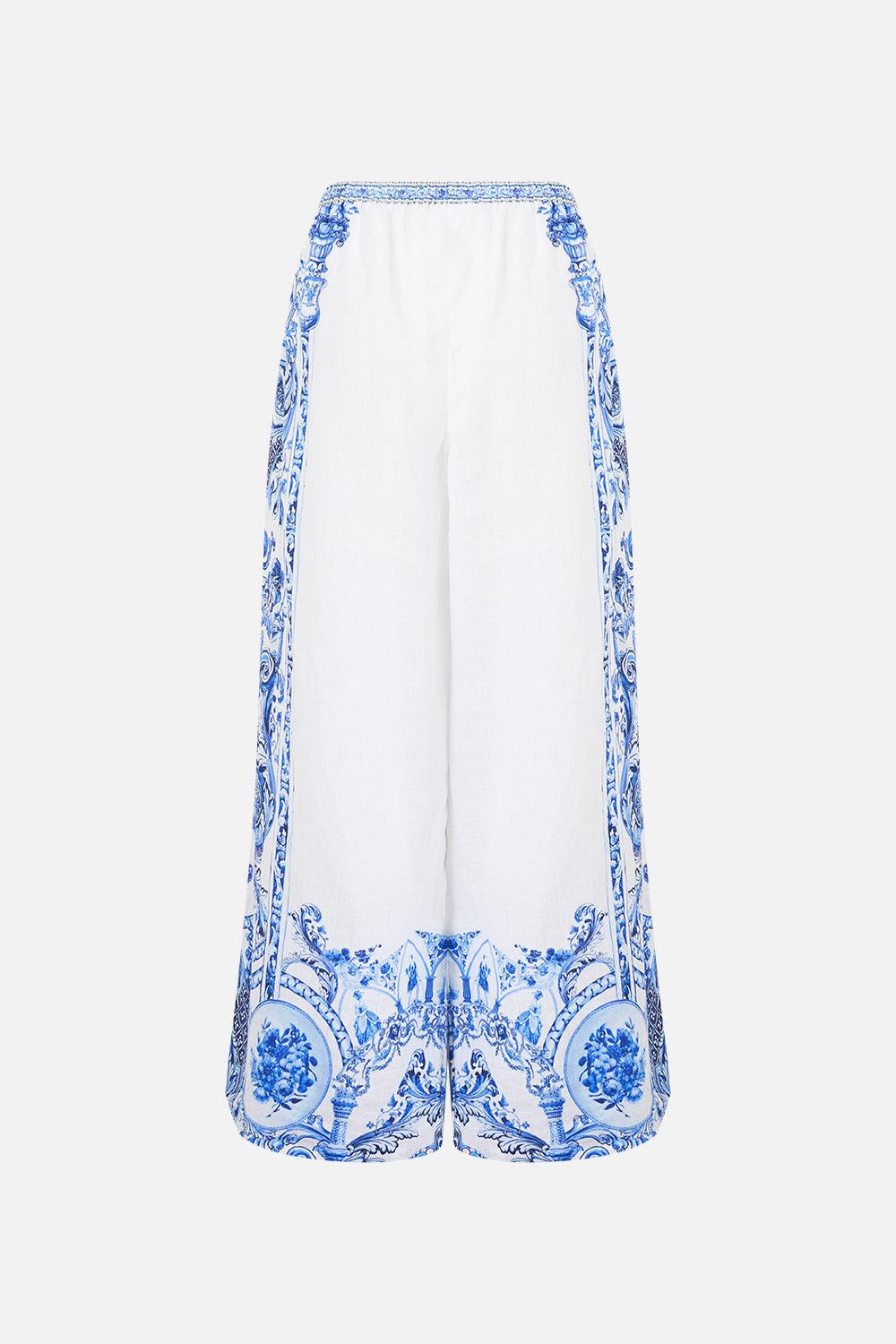 WIDE LEG TROUSER WITH FRONT POCKETS CERAMIC PANORAMIC