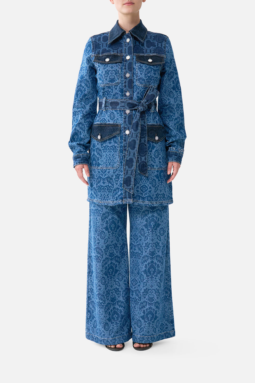 JENNA BELTED MINI DRESS DENIM