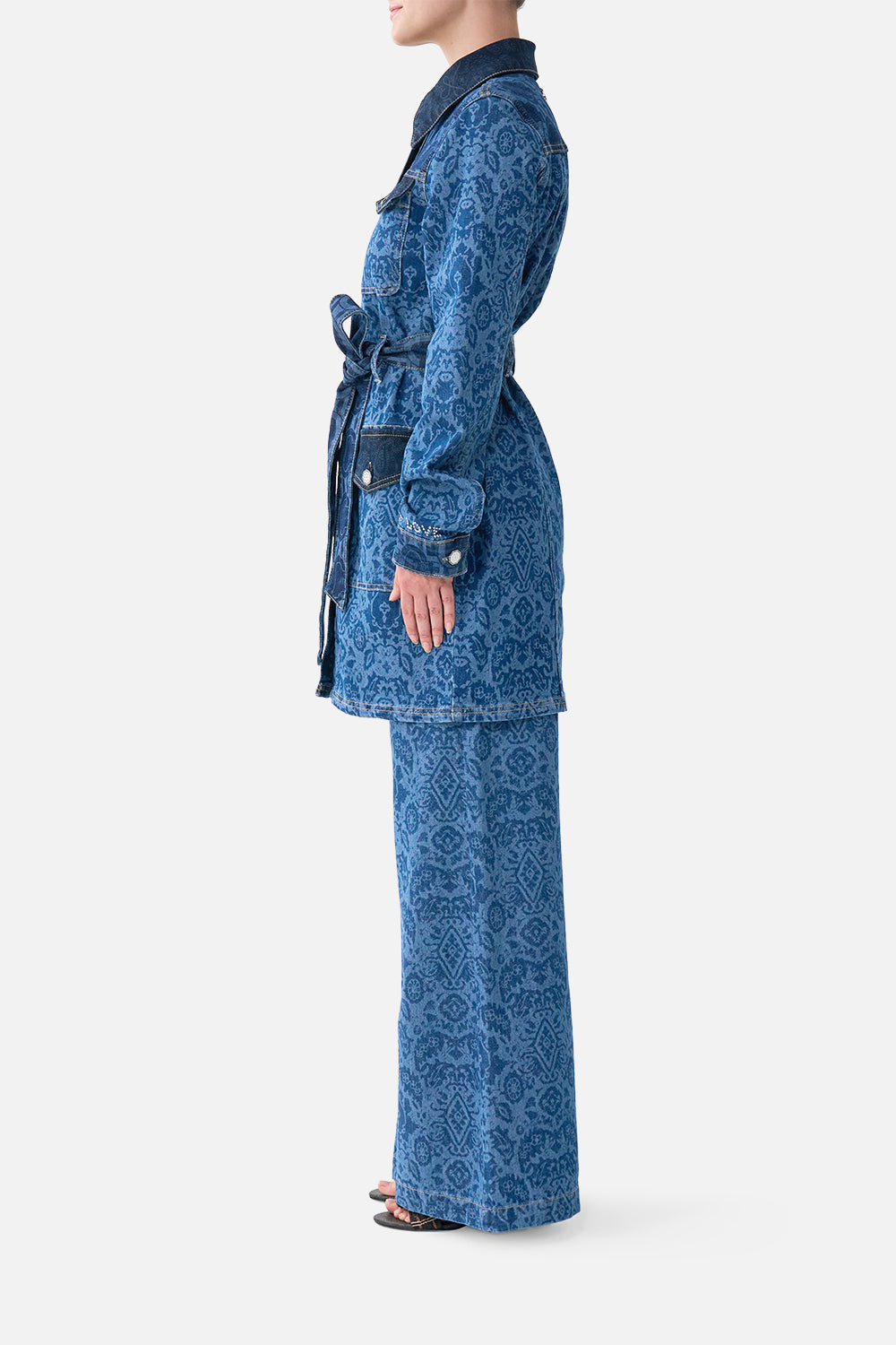 JENNA BELTED MINI DRESS DENIM