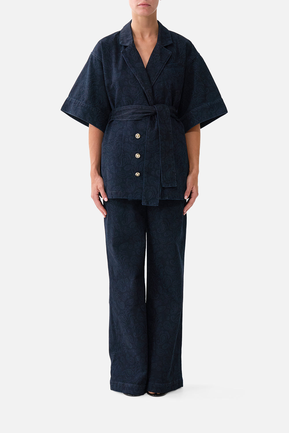 LALITA AZUL ARISTOCRACY SHORT SLEEVE JACKET DENIM