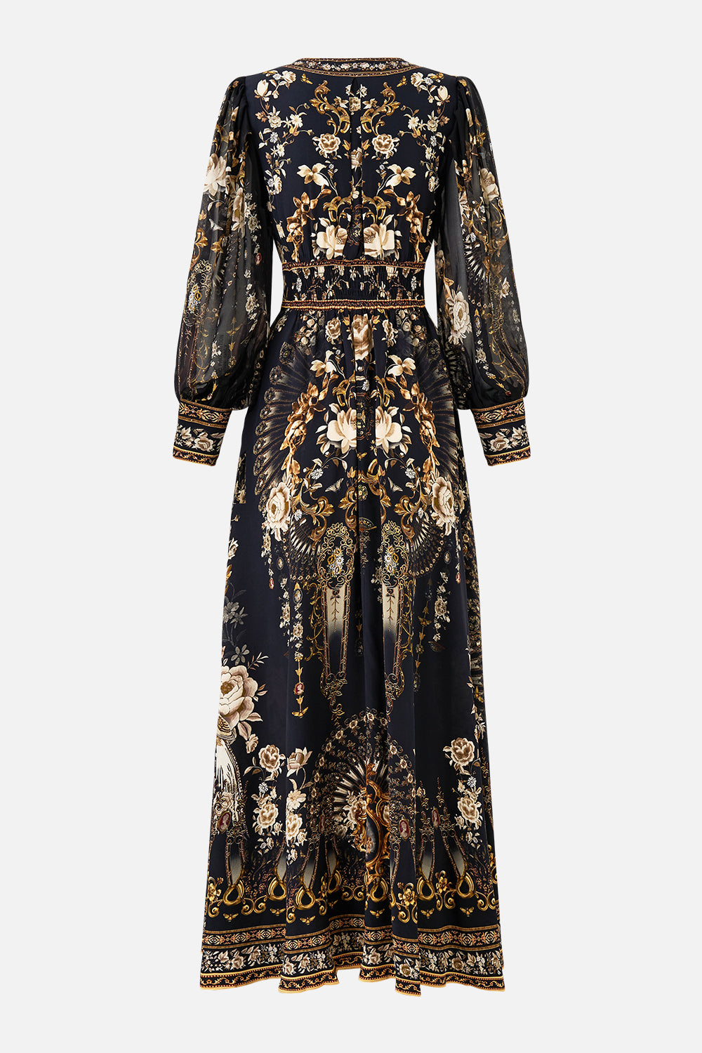 SHAPED WAISTBAND DRESS WITH GATHERED SLEEVES FLAMENCO FOLKLORE