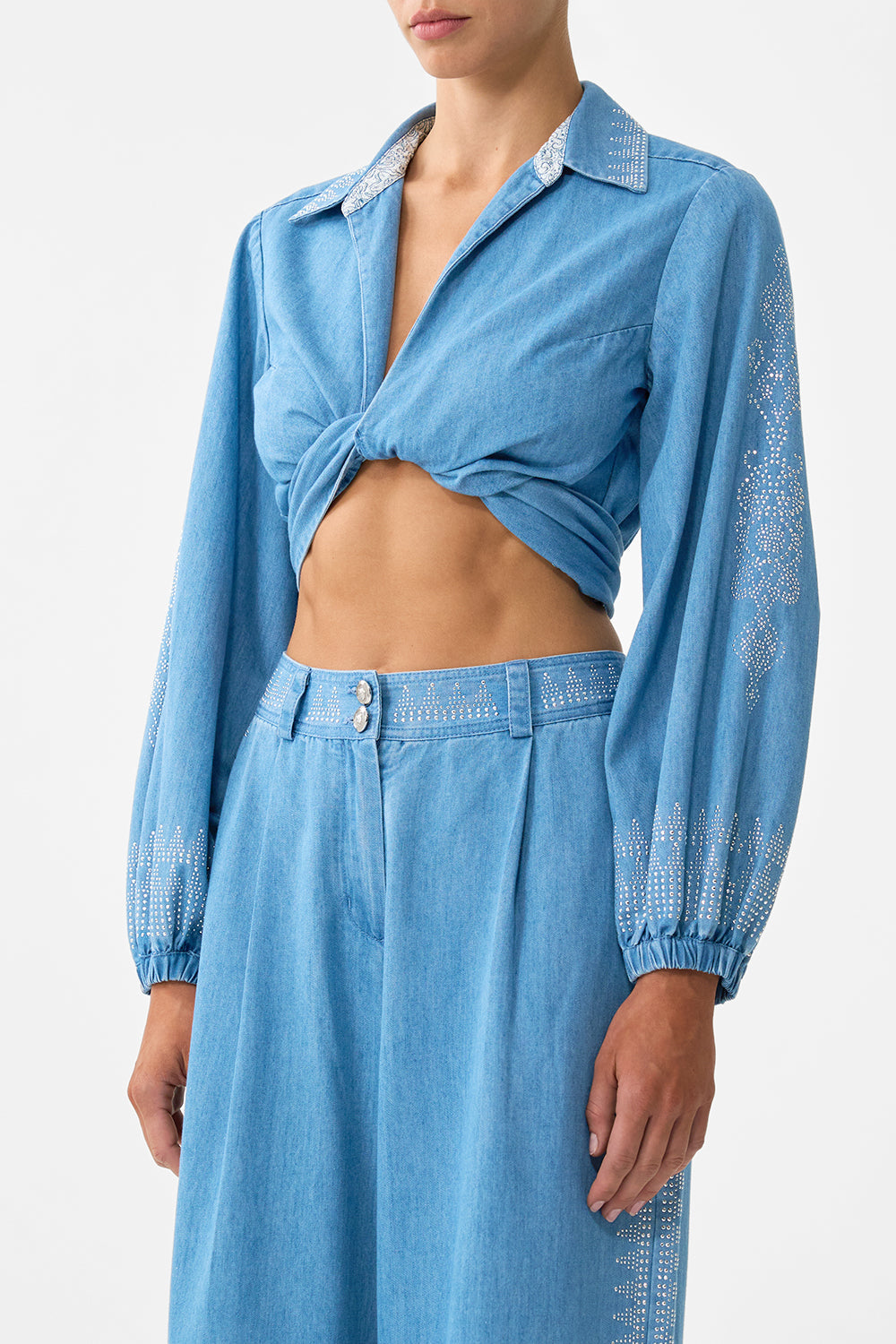 CROPPED WRAP SHIRT THE HUM OF THE ALHAMBRA