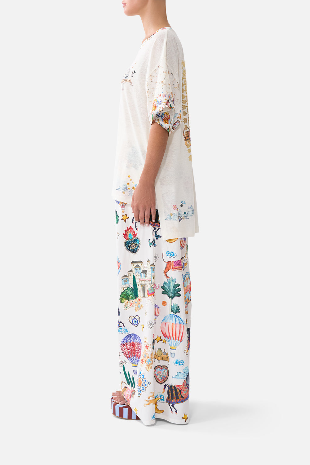 PANELLED SIDE SPLIT TEE KAPADOKYA KITSCH