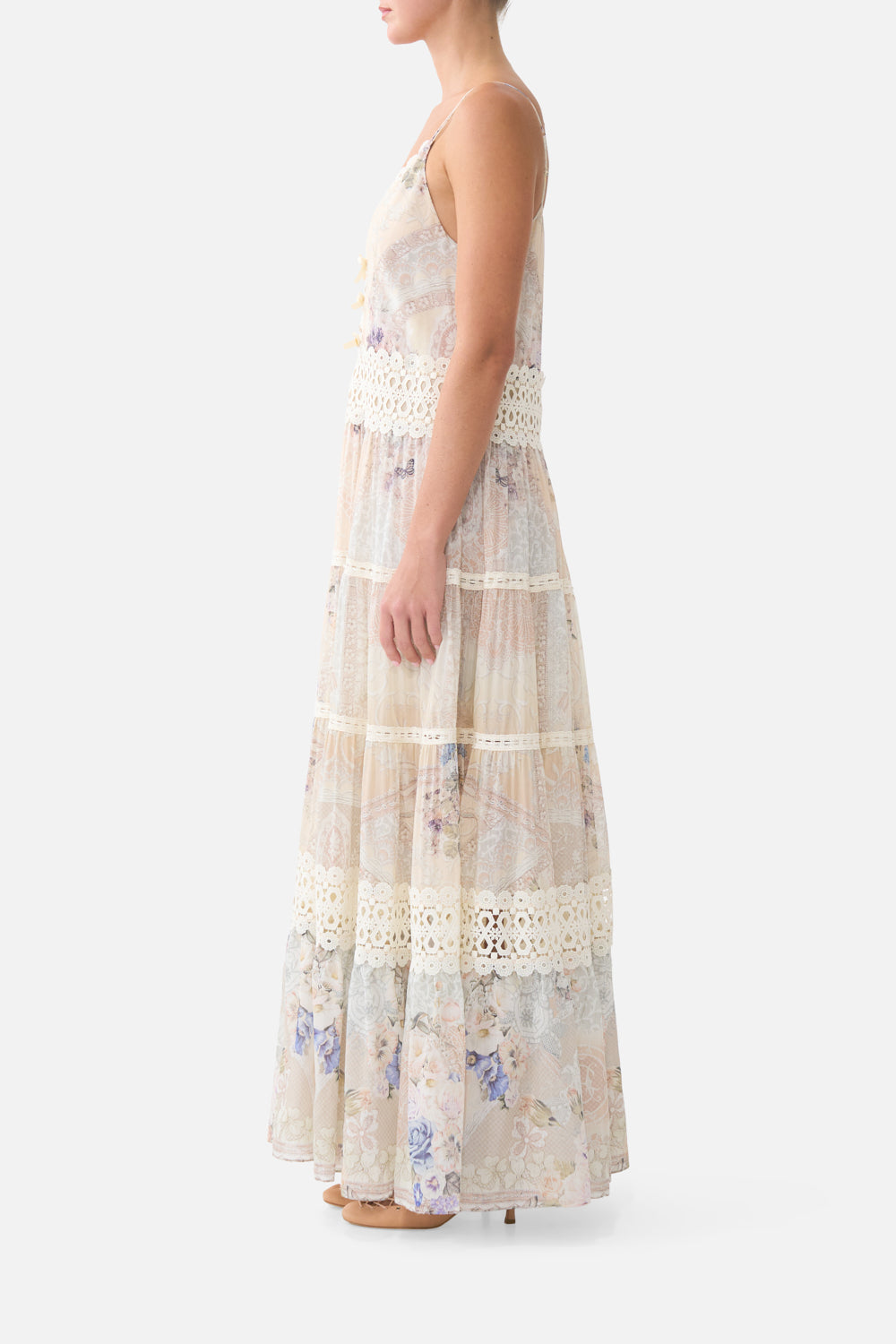 TRAPEZE TIERED DRESS LACED WITH LOVE