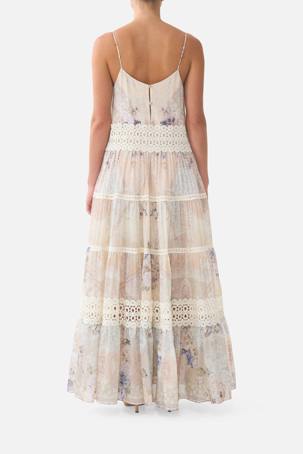 TRAPEZE TIERED DRESS LACED WITH LOVE