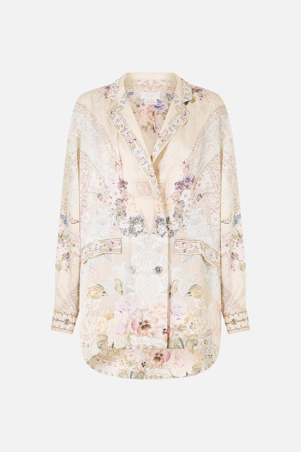 DOUBLE BREASTED SOFT JACKET LACED WITH LOVE