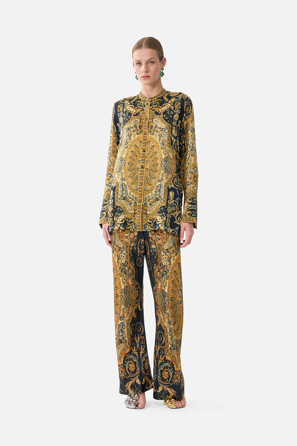 The CAMILLA Button Down Shirt in our Museum Memoirs print.