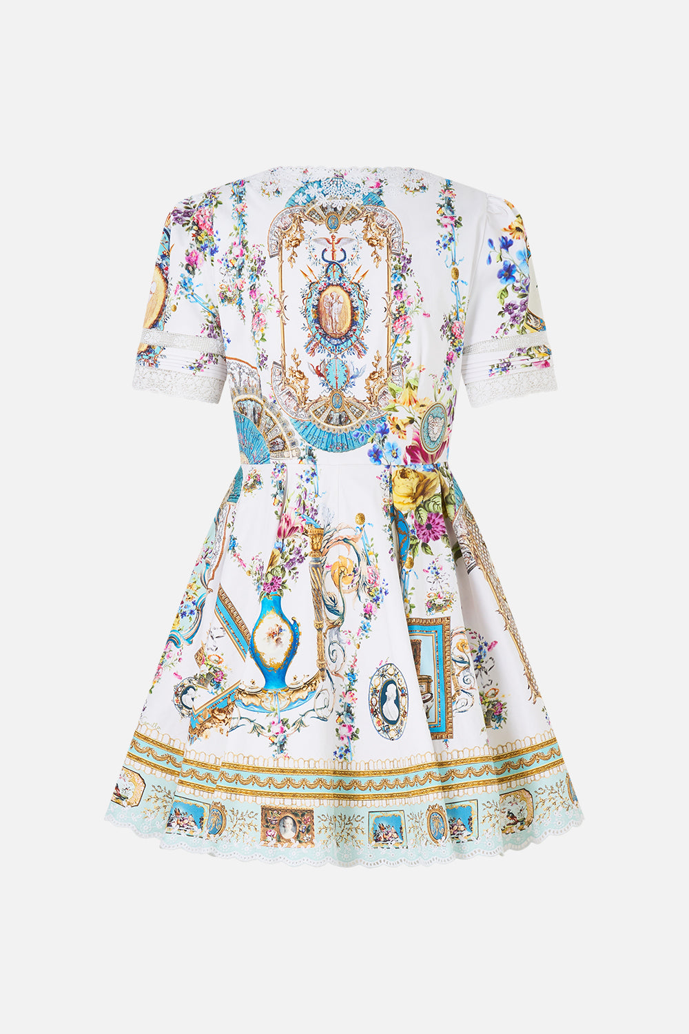 V NECK SHORT DRESS WITH SHORT SLEEVES ART FOR THE ARTISANS