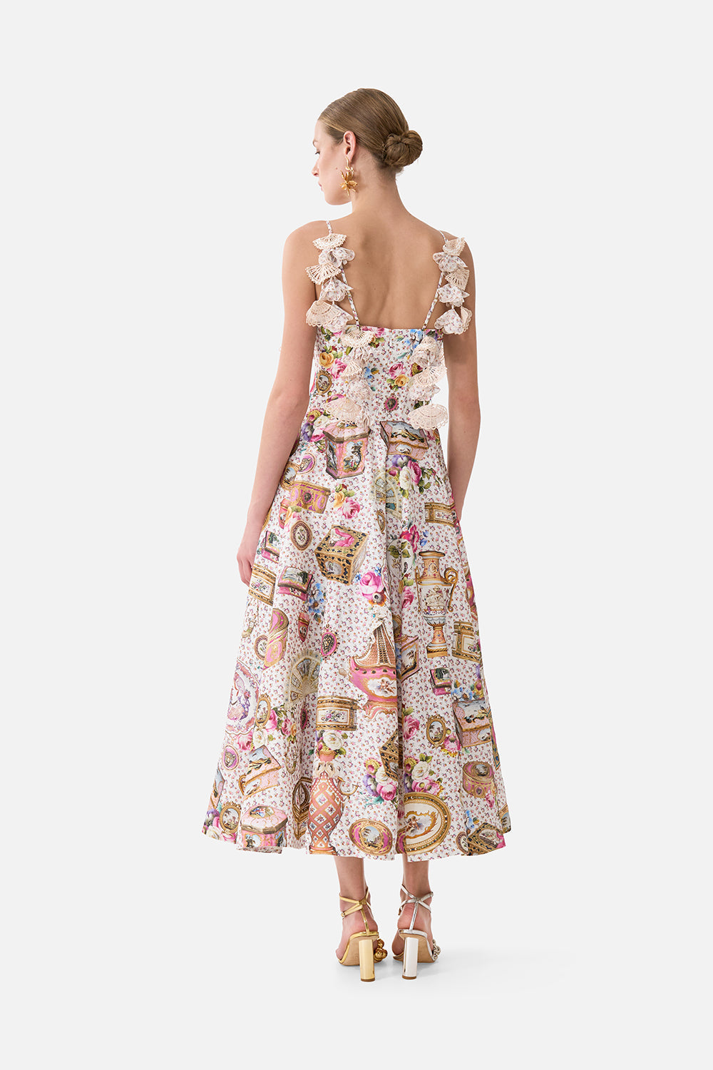 CORSET DRESS WITH LONG FLARED SKIRT IN THE HEART OF ART