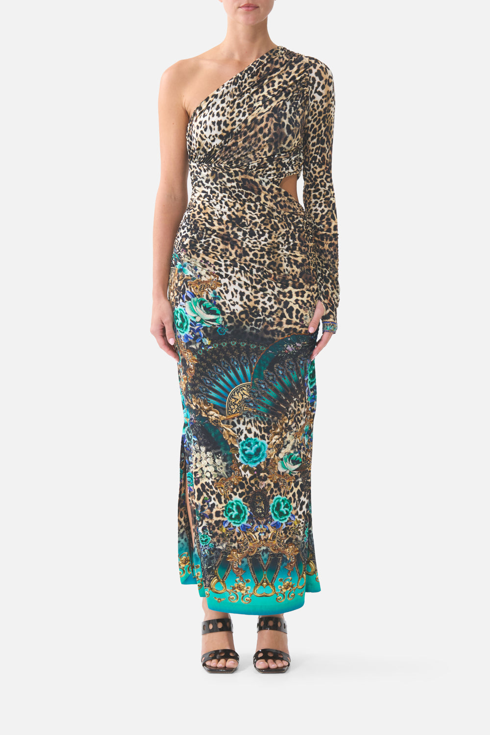 ONE SHOULDER JERSEY CUT OUT DRESS FLAMENCO EUPHORIA