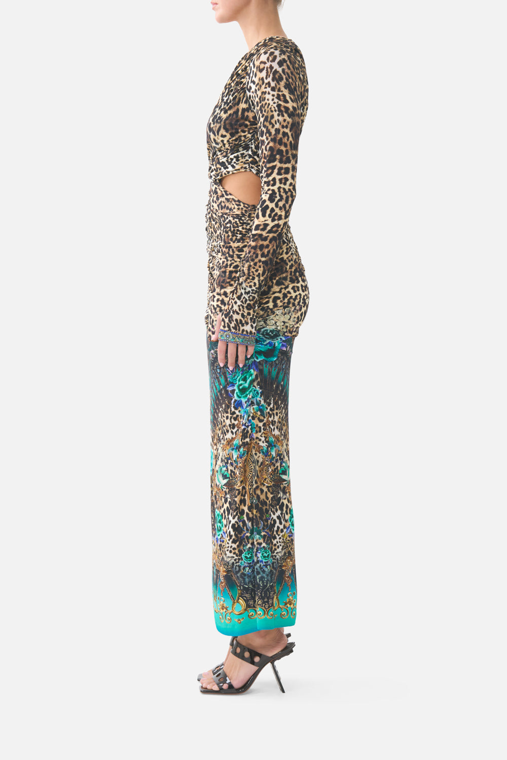 ONE SHOULDER JERSEY CUT OUT DRESS FLAMENCO EUPHORIA