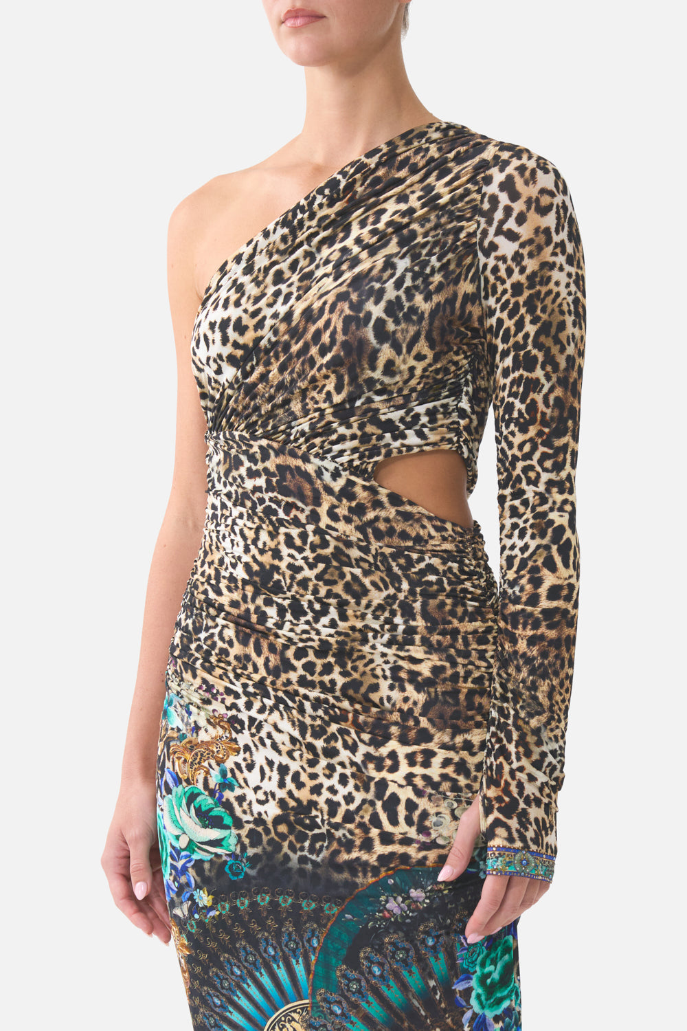 ONE SHOULDER JERSEY CUT OUT DRESS FLAMENCO EUPHORIA