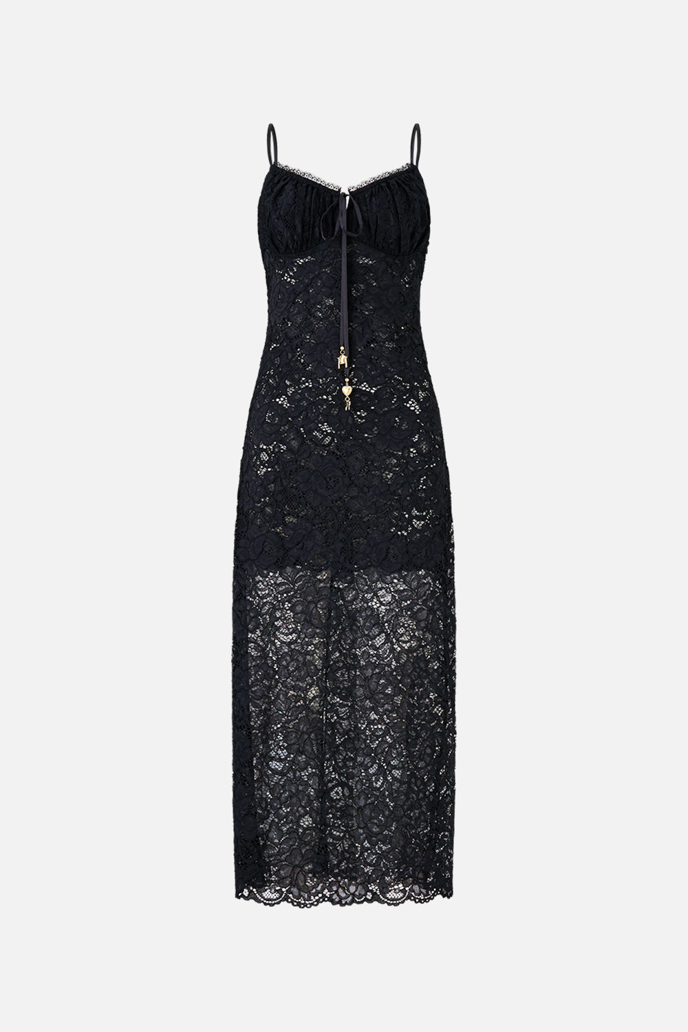 LACE GATHERED BODICE SLIP DRESS TAURUS RISING