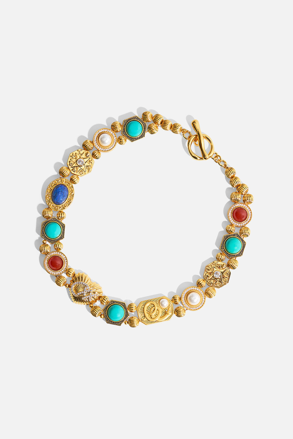 MY CAMEO ROMEO STATEMENT NECKLACE GOLD