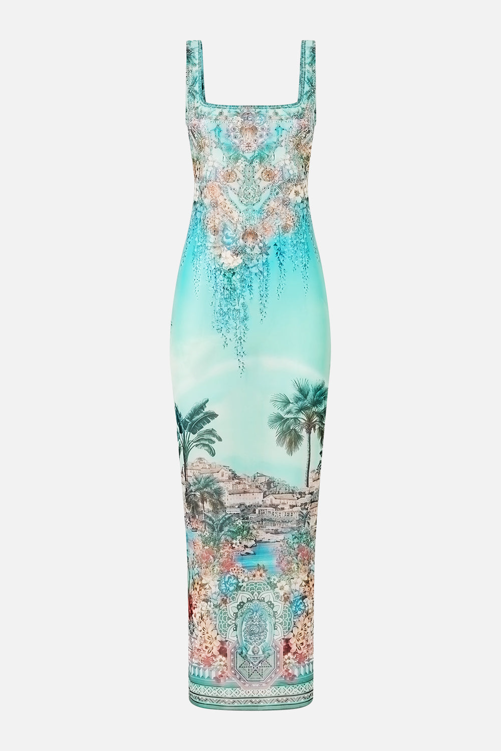 SQUARE NECK BEACH MAXI DRESS WITH LOW BACK BALEARIC BEBÉ