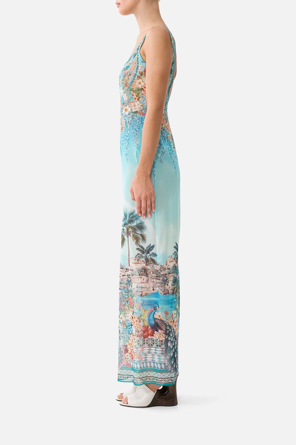 SQUARE NECK BEACH MAXI DRESS WITH LOW BACK BALEARIC BEBÉ