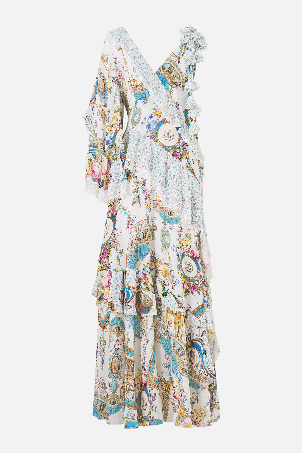 ASYMMETRIC SPLICED RUFFLE DRESS ART FOR THE ARTISANS
