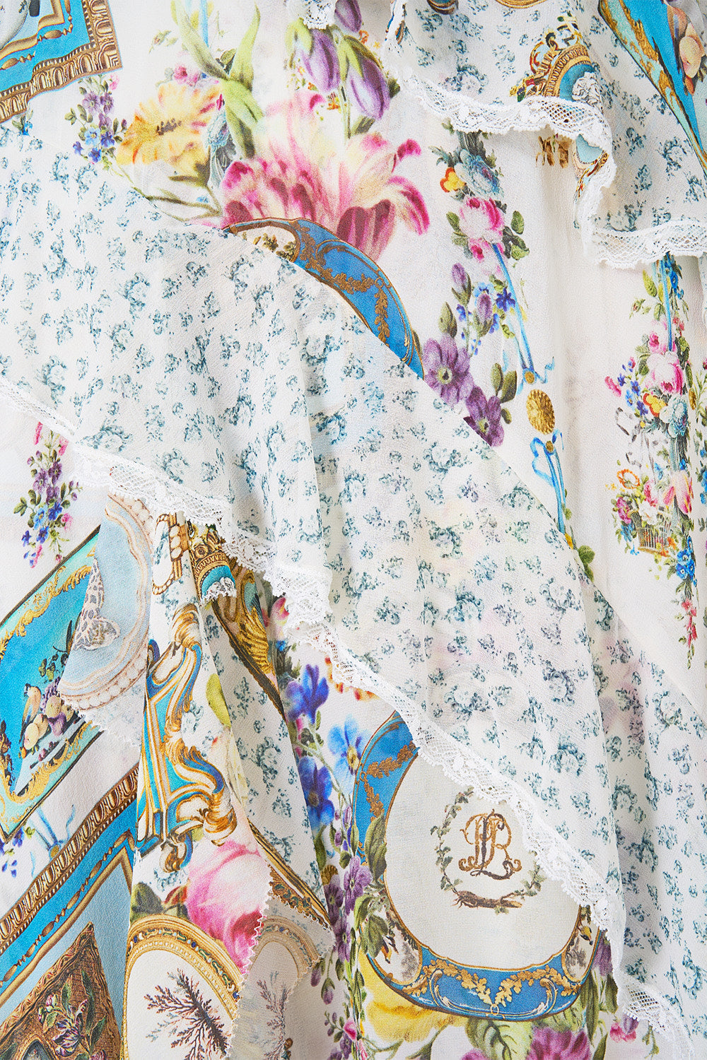 ASYMMETRIC SPLICED RUFFLE DRESS ART FOR THE ARTISANS