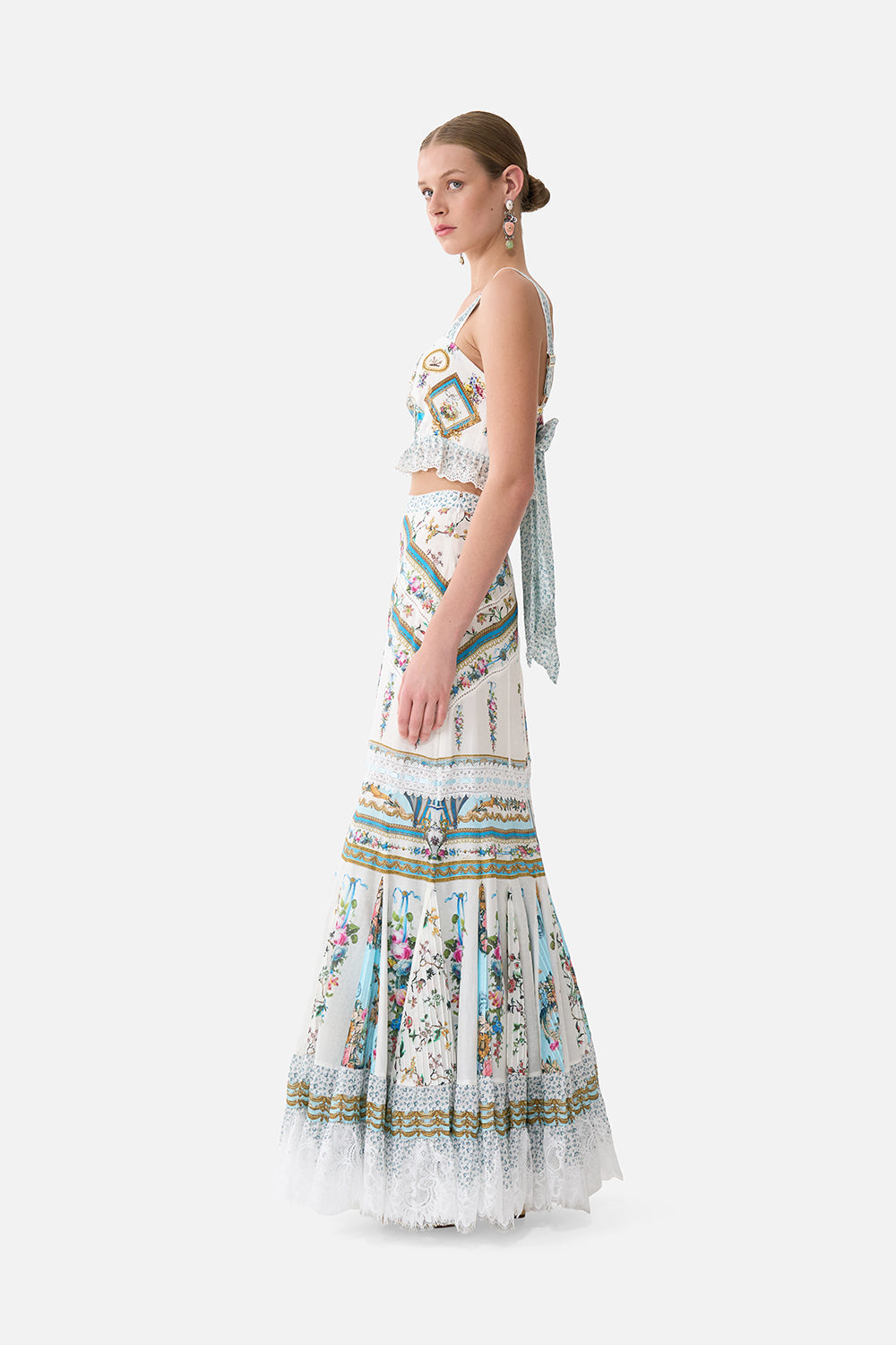 FLARED MAXI SKIRT WITH GODETS ART FOR THE ARTISANS