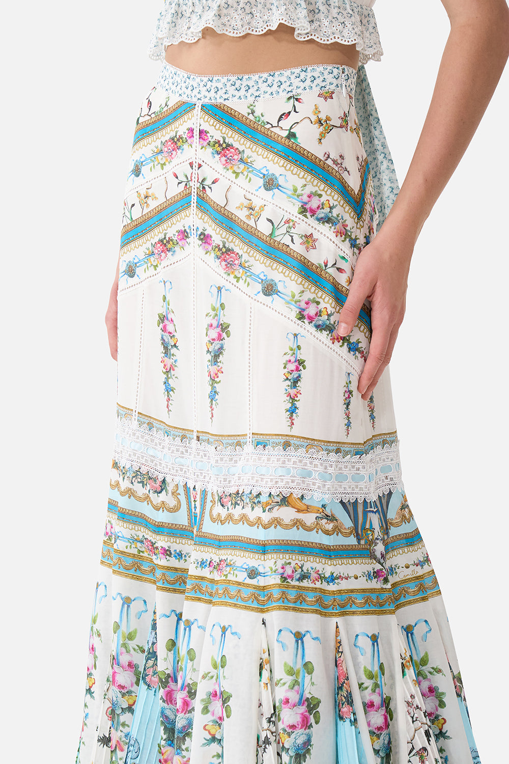 FLARED MAXI SKIRT WITH GODETS ART FOR THE ARTISANS
