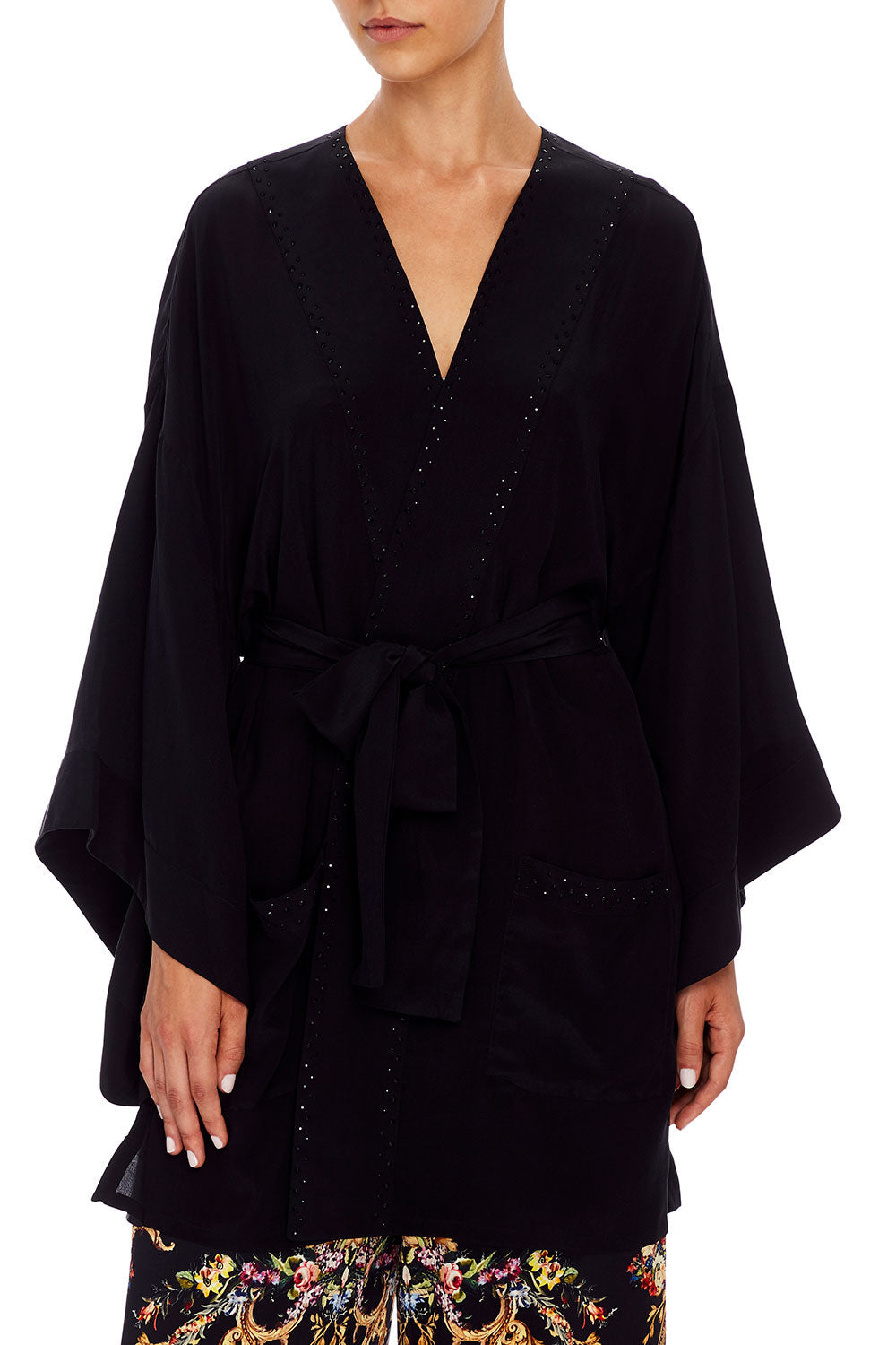 CAMILLA KIMONO WITH TIE BELT FRIEND IN FLORA