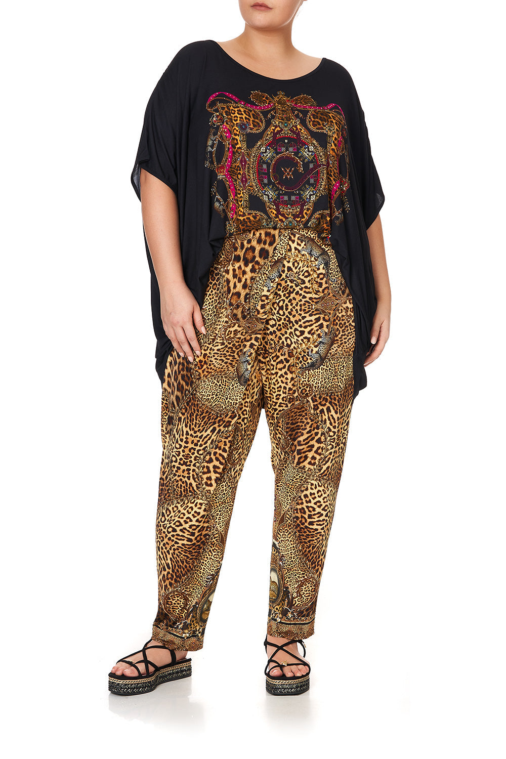 JERSEY DRAPE PANT WITH FRONT CROSSOVER DETAIL LADY LODGE