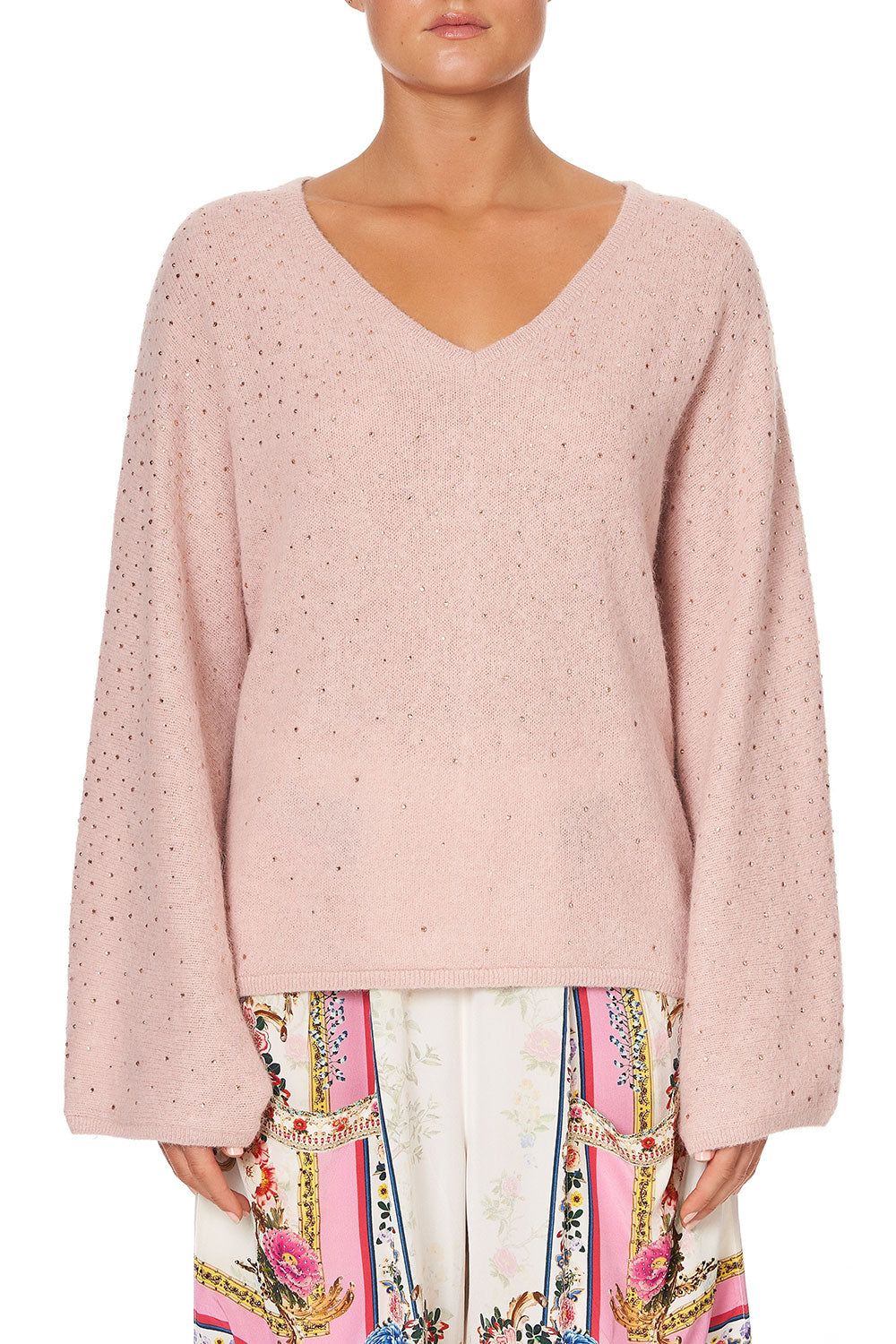 KNIT V NECK JUMPER W DOLMAN SLEEVE PARTY IN THE PALACE