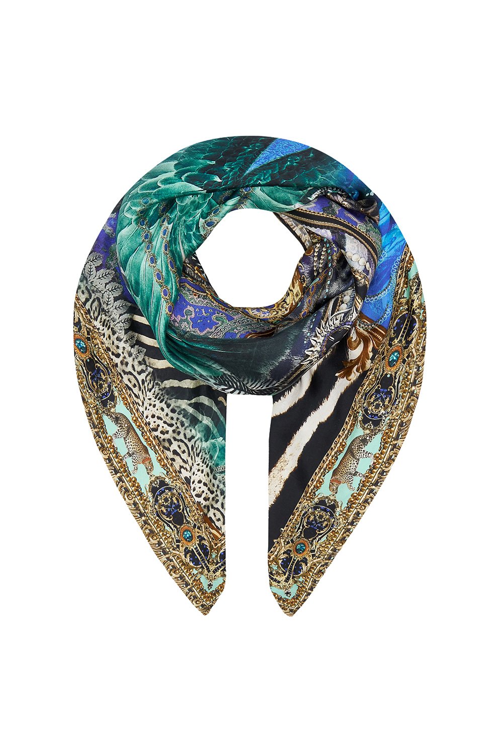 LARGE SQUARE SCARF ANIMAL ARMY