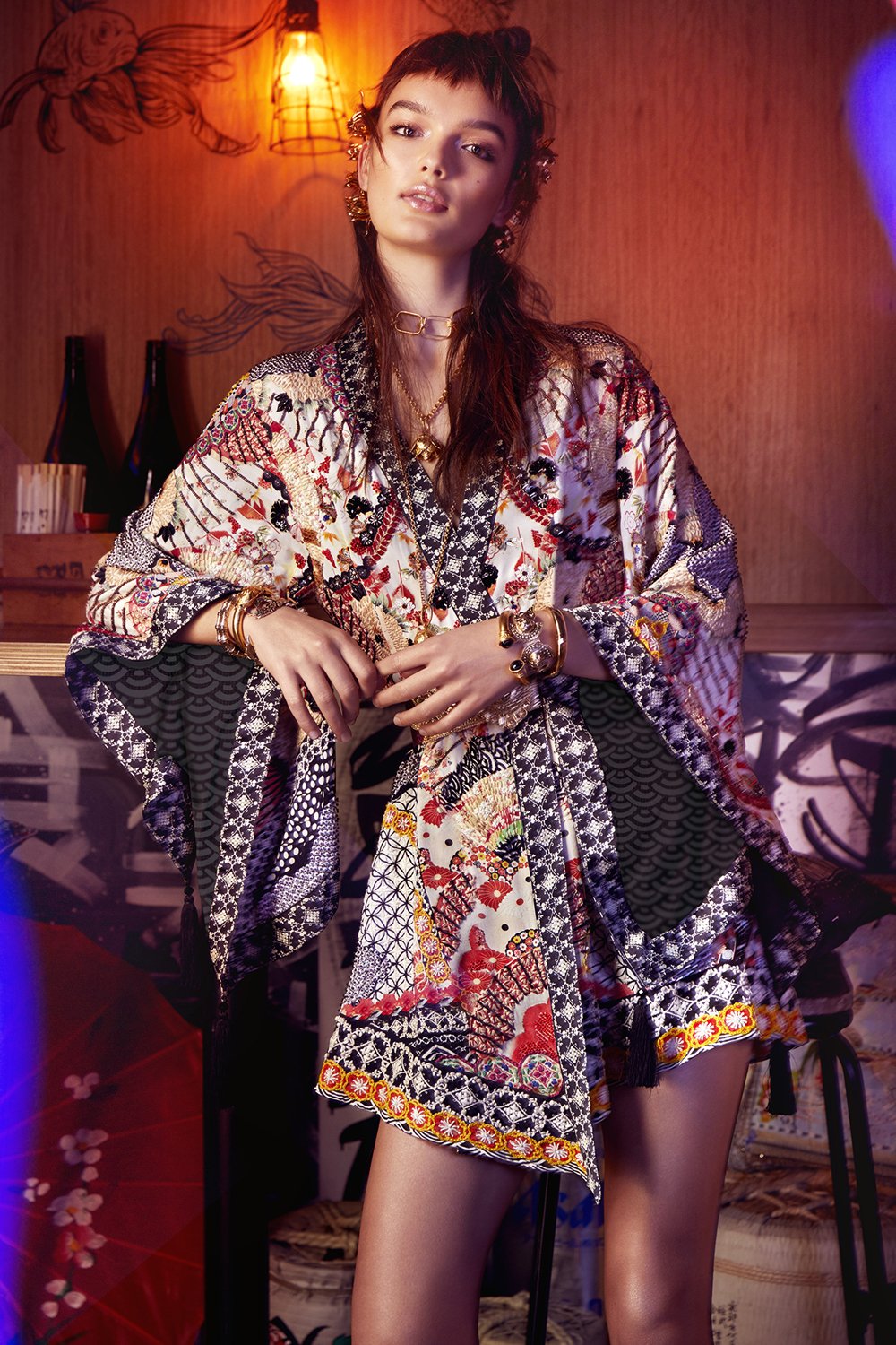 CAMILLA VINTAGE VIXEN KIMONO WRAP DRESS W OBI