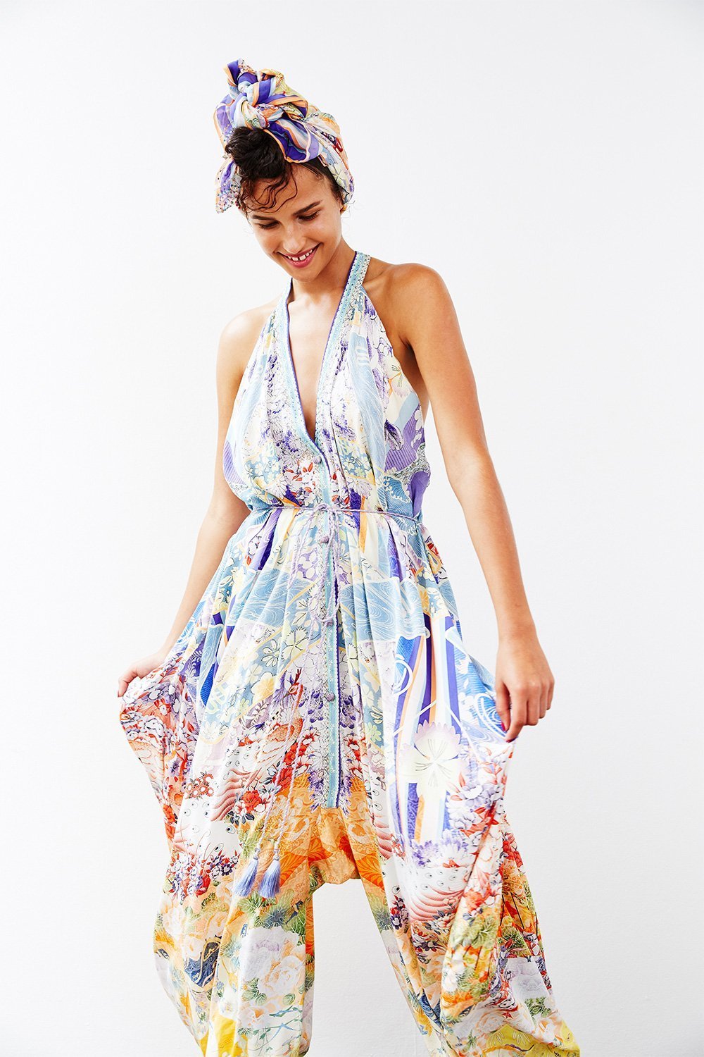 JUMPSUIT WITH DROP CROTCH PANT GIRL IN THE KIMONO