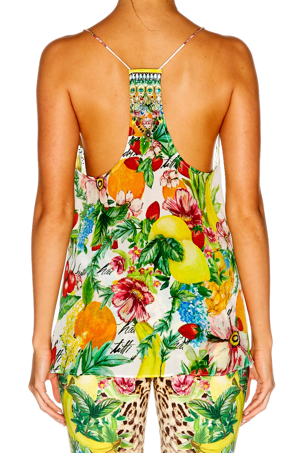 THERES NO PLACE LIKE RIO T BACK SHOESTRING STRAP TOP