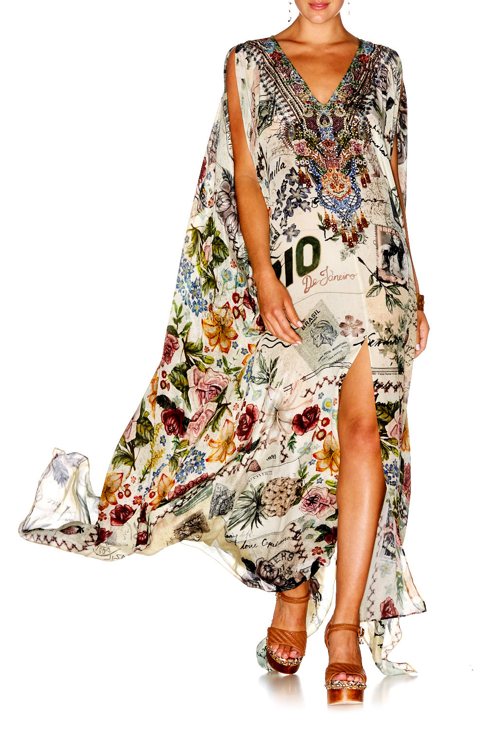 MEMORY LANE SLIT FRONT & SLEEVE KAFTAN