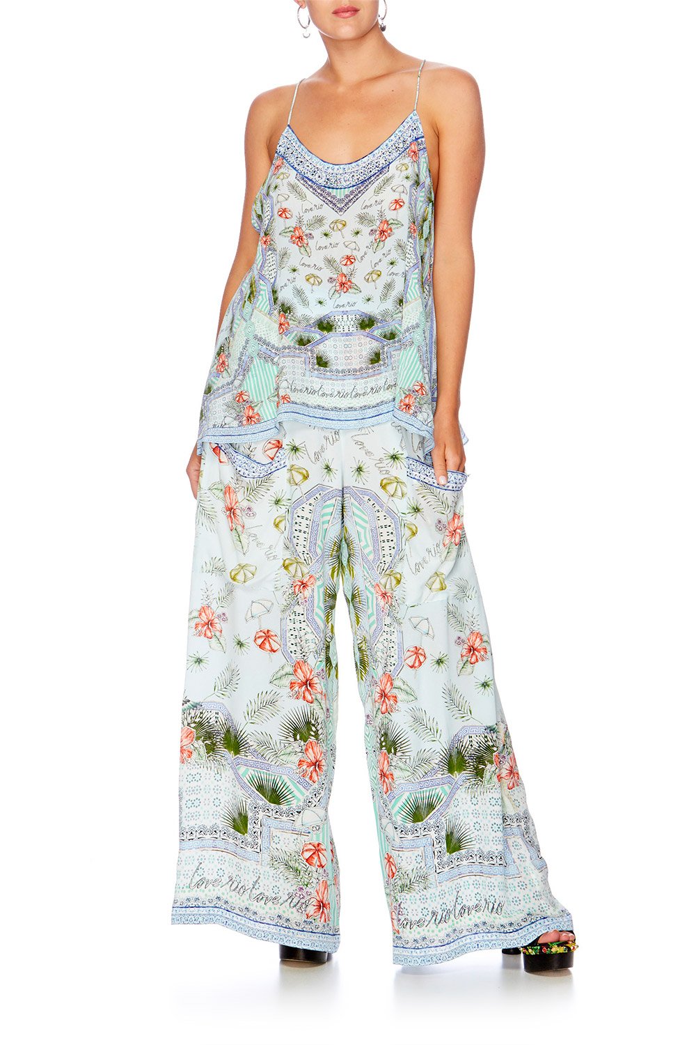 SHADES OF RIO T BACK SHOESTRING TOP