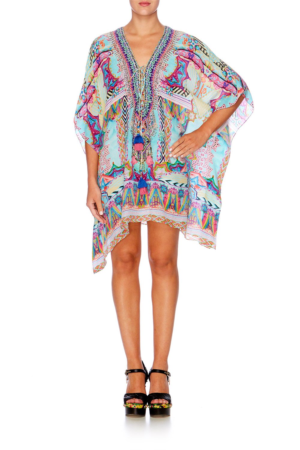 WANDERING EYE SHORT LACE UP KAFTAN