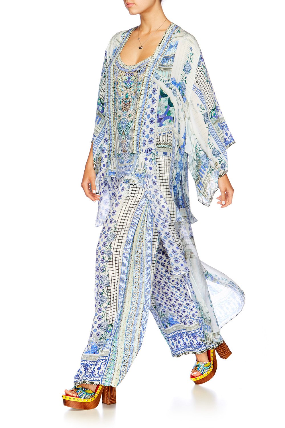 SALVADOR SUMMER KIMONO WITH LONG UNDERLAY