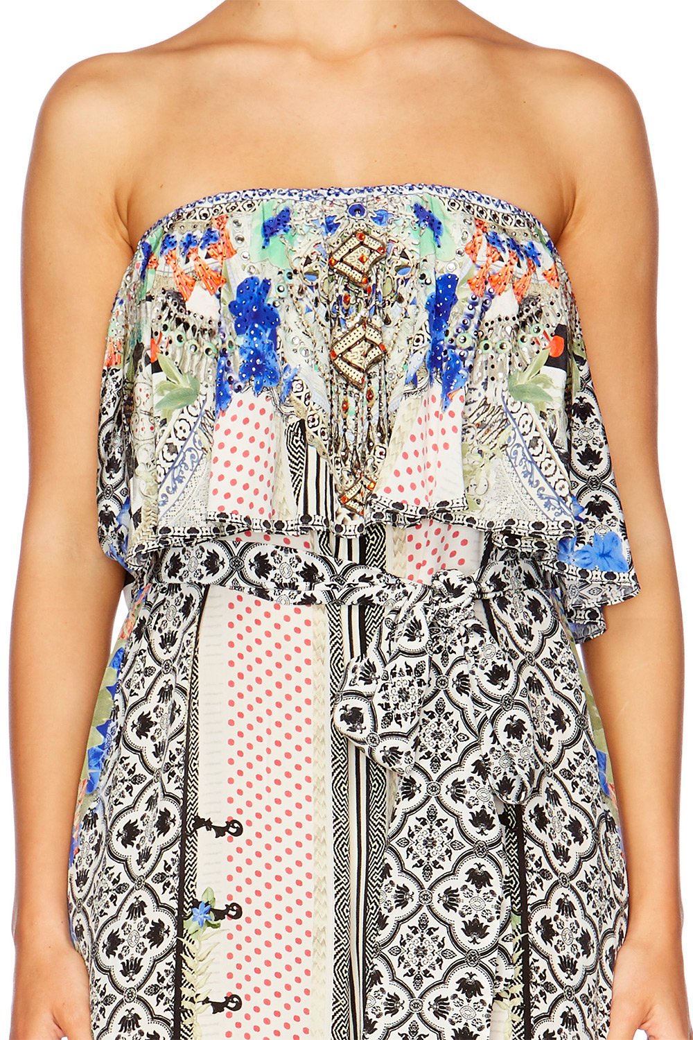 MEET ME HERE STRAPLESS JUMPSUIT W FRILL