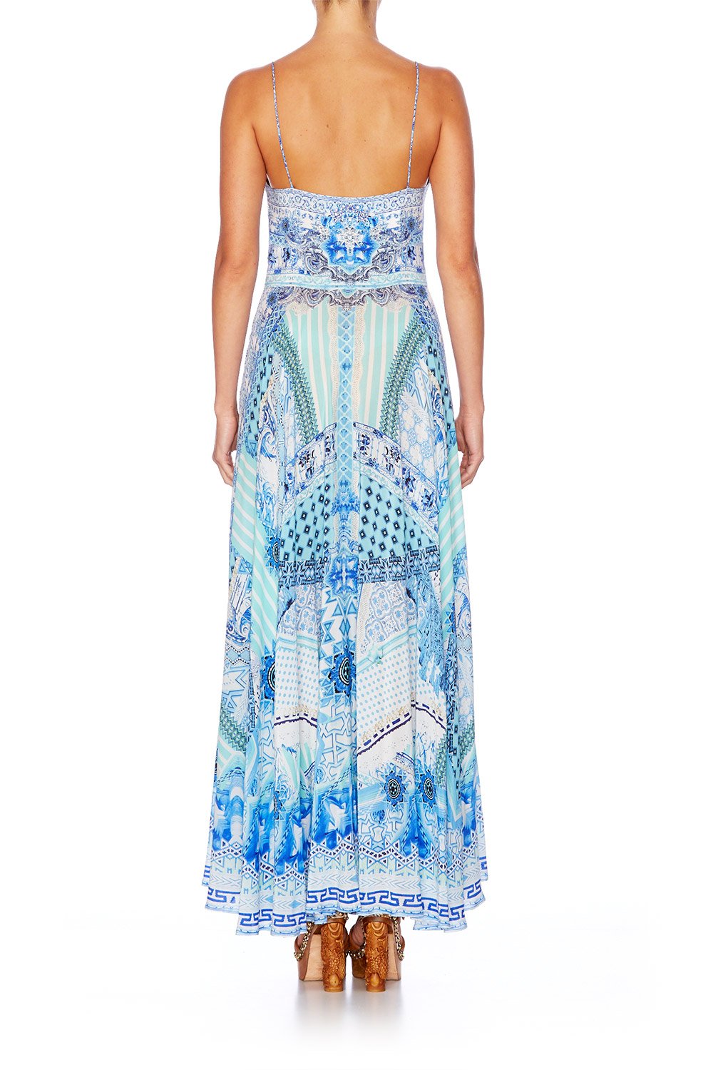 CAMILLA DAY DREAMER LONG DRESS WITH TIE FRONT