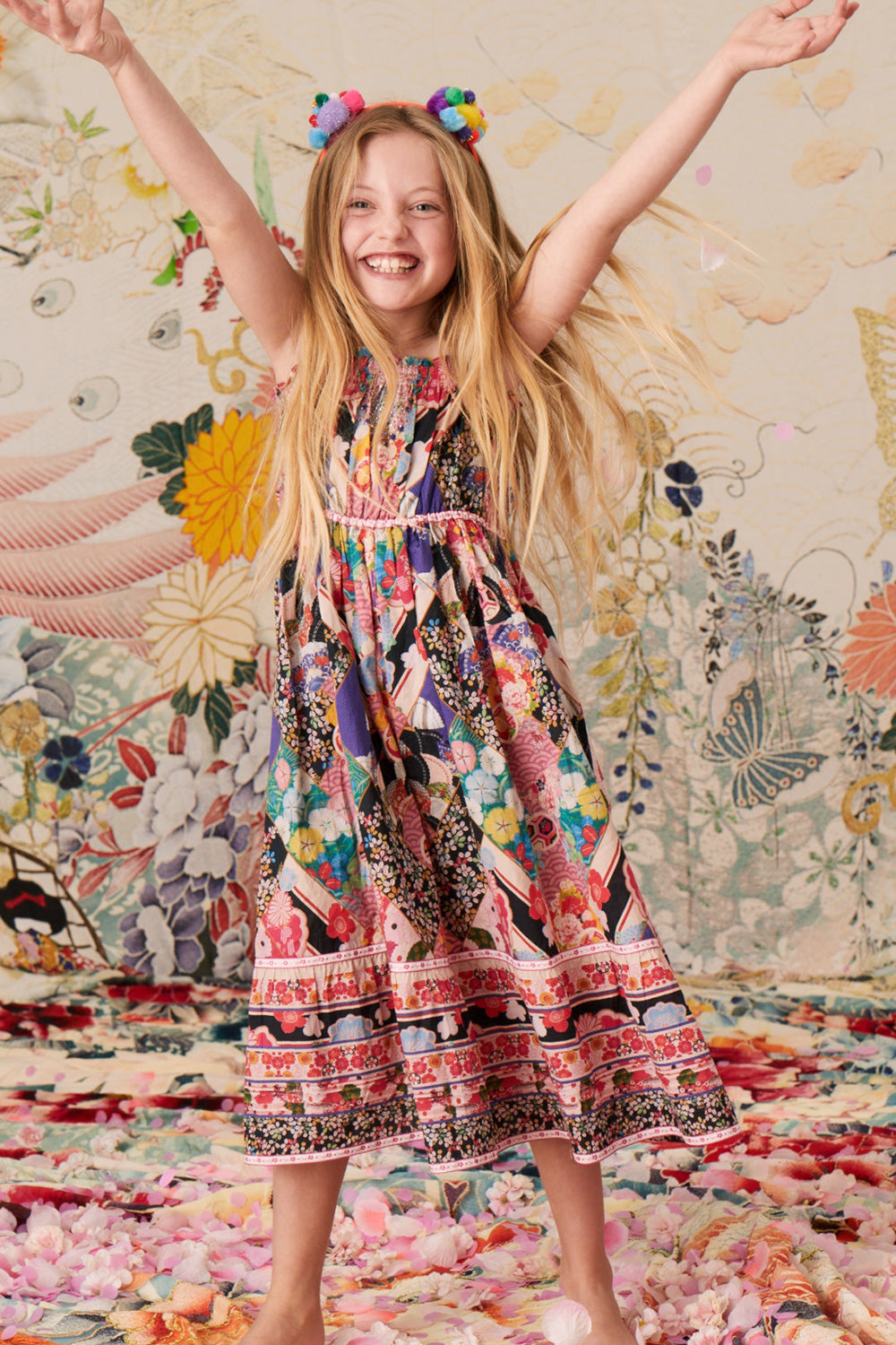 CAMILLA POSTCARDS FROM MARS KIDS SHIRRING NECK DRESS